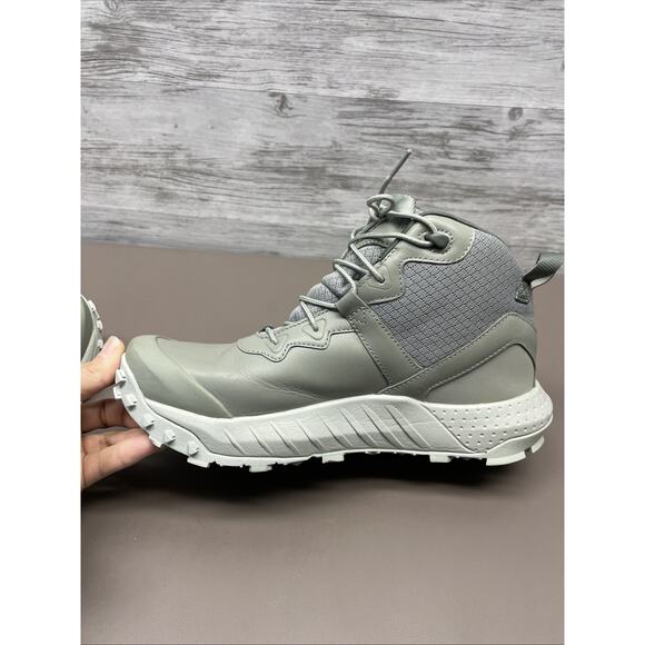 UNDER AMOUR MENS 9 Micro G Valsetz 6" Mid Green Leather Waterproof 3025577-300 - Picture 7 of 10